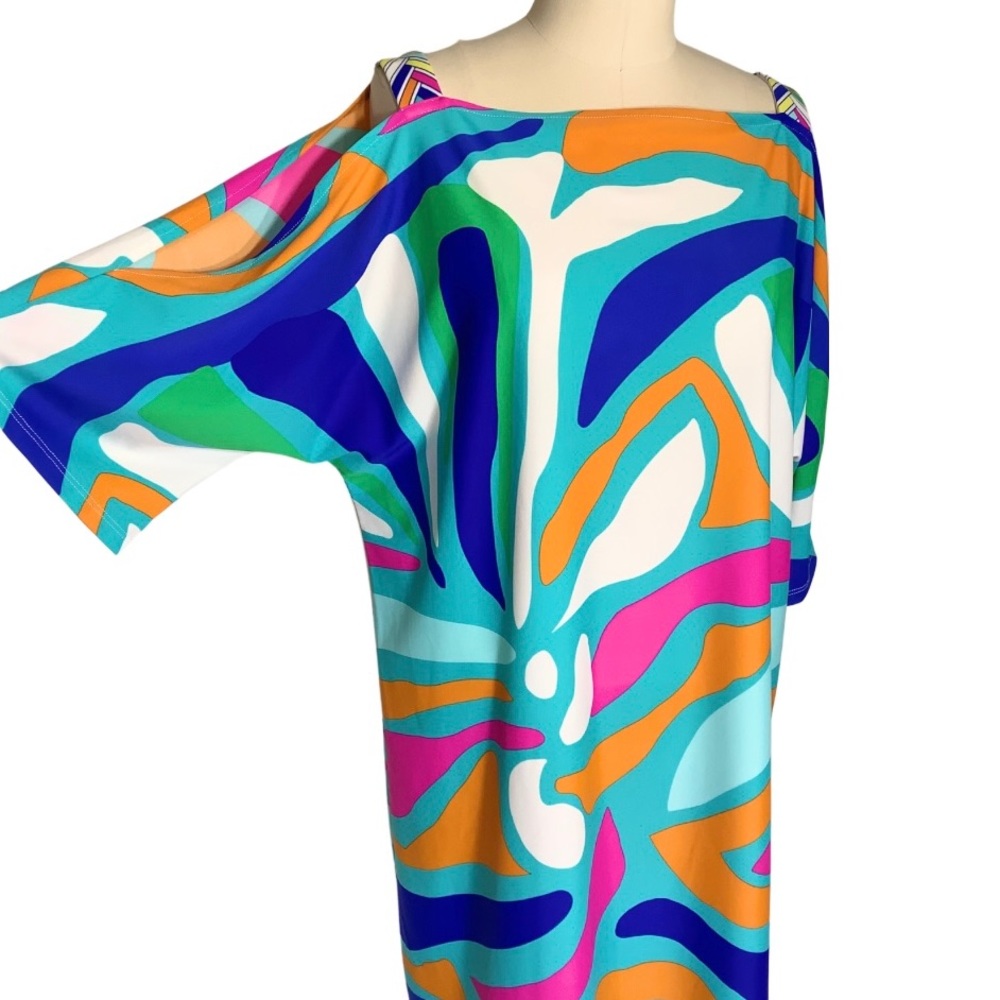 Jude Connally Cold Shoulder in Ocean Abstract Dress